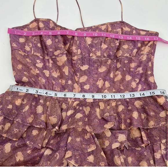 Ulla Johnson Celina Bodice  Ruffle Silk Blend Mini Dress NWT in Purple - Picture 3 of 9